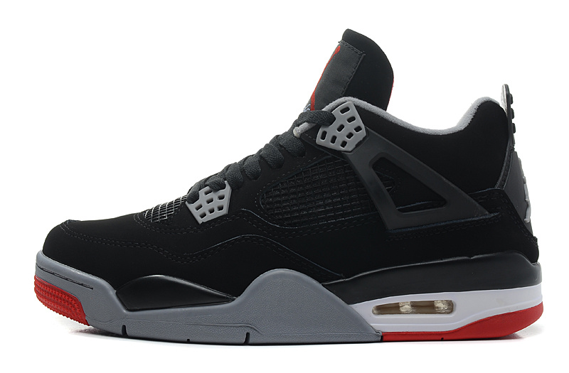 Excellence Air Jordan 4 Retro Bred Black Cement Grey-fire Red Sale 