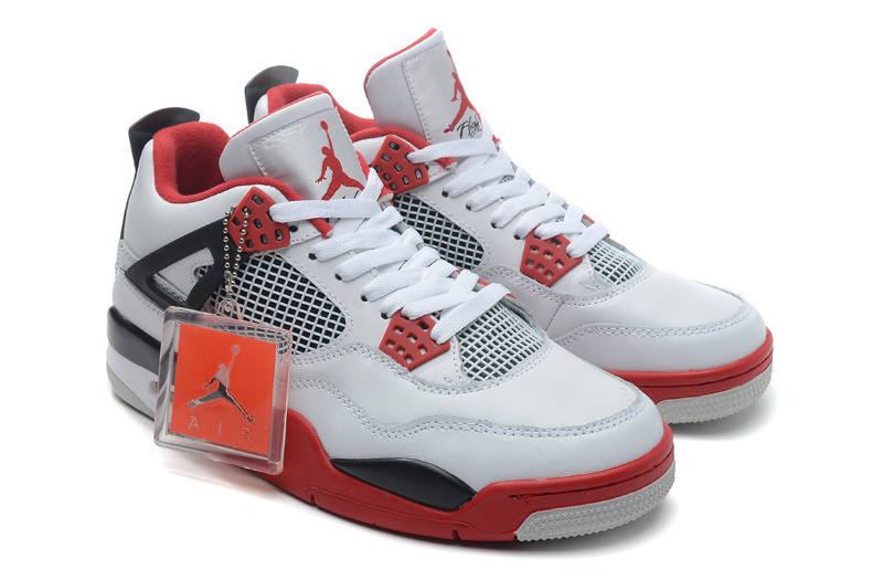 Clearance Air Jordan 4 Retro White/Fire Red-Black Sale - from Air ...